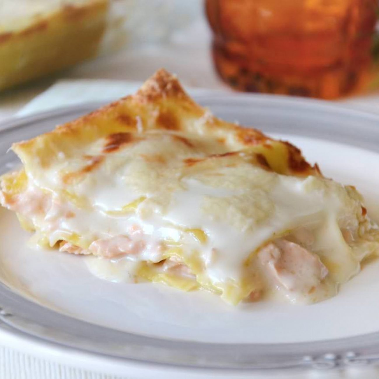 Lasagna con stracchino e prosciutto cotto