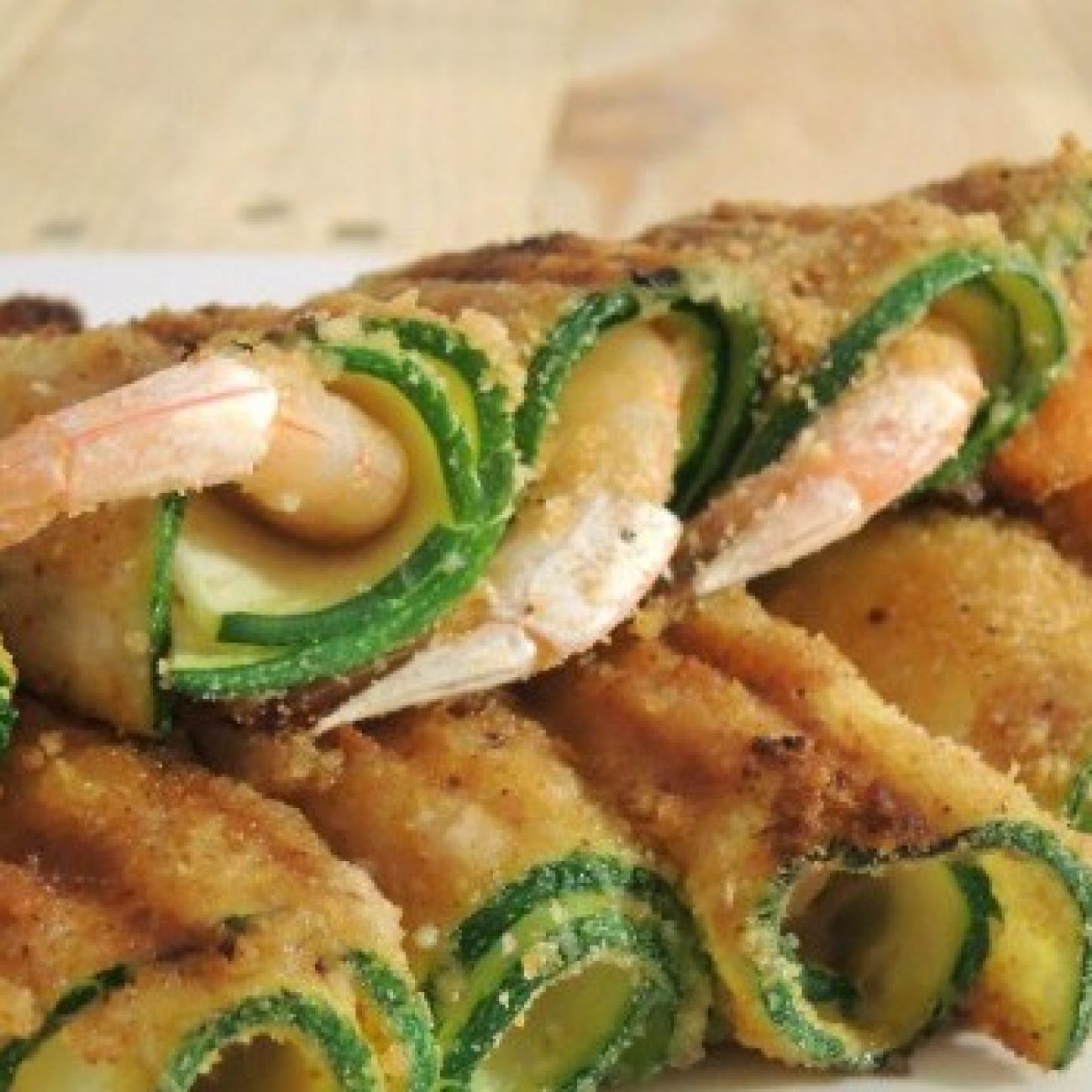 Spiedini di gamberi e zucchine