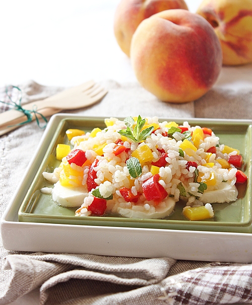 Insalata di riso con ratatouille e mozzarella